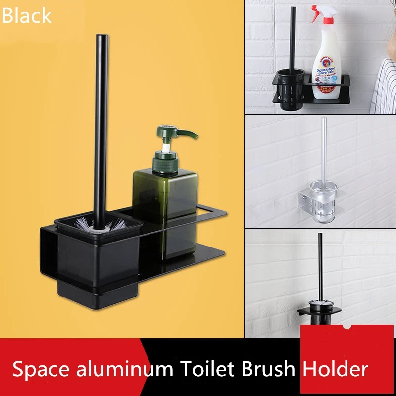 Toilet Brush Holder Set Space Aluminum Black Punch-free Bathroom Hardware Accessories Toilet Brush with Brush Cup
Toilet Brush Holder Set Space Aluminum Black Punch-free Bathroom Hardware Accessories Toilet Brush with Brush Cup
