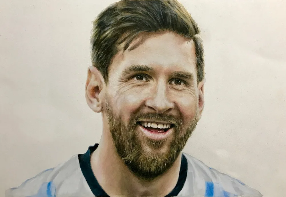 

Football star messi Hand Painted on canvas celebrity Portrait Figure Oil Painting Canvas Art Oil Paintings Decorative