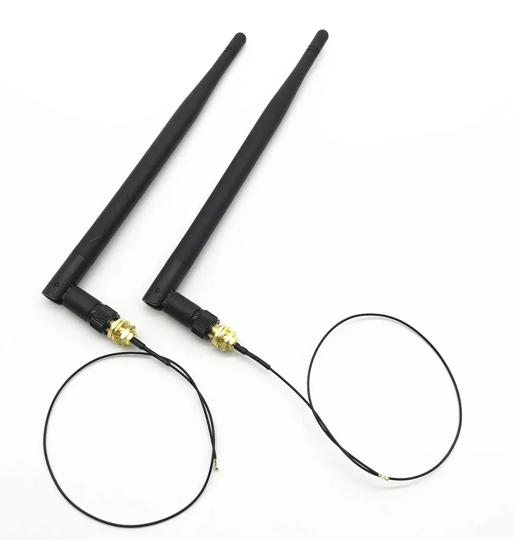 2 x 6dBi Dual Band M.2 IPEX MHF4 U.fl RP-SMA Wifi Antenna Set for Intel AX200 AX201 9260 9560 8265 8260 7265 7260 NGFF M.2 Card
2 x 6dBi Dual Band M.2 IPEX MHF4 U.fl RP-SMA Wifi Antenna Set for Intel AX200 AX201 9260 9560 8265 8260 7265 7260 NGFF M.2 Card
