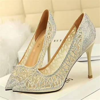 shoes woman good quality 9cm Cut-Outs Crystal Thin High-Heels zapatos mujer Ladies Party Wedding Pumps US3-11 12
shoes woman good quality 9cm Cut-Outs Crystal Thin High-Heels zapatos mujer Ladies Party Wedding Pumps US3-11 12