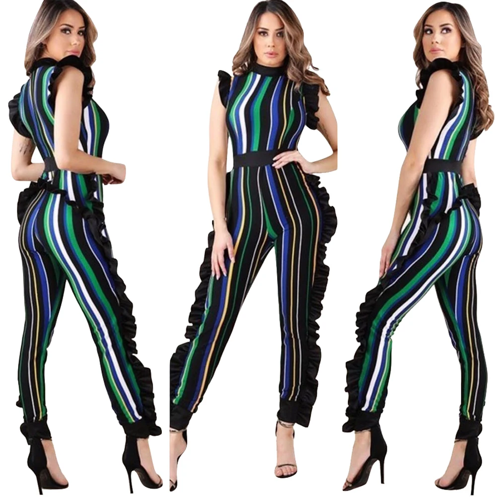 Plus Size 3XL Striped Jumpsuit for Women 2019 Bodycon Rompers Ruffle Playsuit Tracksuit Sleeveless Bodysuits female dungarees
Plus Size 3XL Striped Jumpsuit for Women 2019 Bodycon Rompers Ruffle Playsuit Tracksuit Sleeveless Bodysuits female dungarees