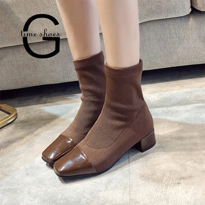 Gtime Knitting Sexy Winter Warm Ankle Boots Women Square Toe Shoes Woman Slip on Solid Ankle Boots Heeled Shoes Size 35-39 SE592
Gtime Knitting Sexy Winter Warm Ankle Boots Women Square Toe Shoes Woman Slip on Solid Ankle Boots Heeled Shoes Size 35-39 SE592
