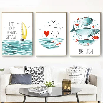Kawaii Watercolor Fish Sailing Sea Landscape Poster Nordic Wall Art Canvas Painting Scandinavian Decor Cartoon Baby Room Decor
Kawaii Watercolor Fish Sailing Sea Landscape Poster Nordic Wall Art Canvas Painting Scandinavian Decor Cartoon Baby Room Decor
