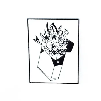 Simple Black and White Enanel Brooch Jewelry Cool color Carnation Cigarette Case Blooming Flowers Brooches Badge Gift for Man
Simple Black and White Enanel Brooch Jewelry Cool color Carnation Cigarette Case Blooming Flowers Brooches Badge Gift for Man