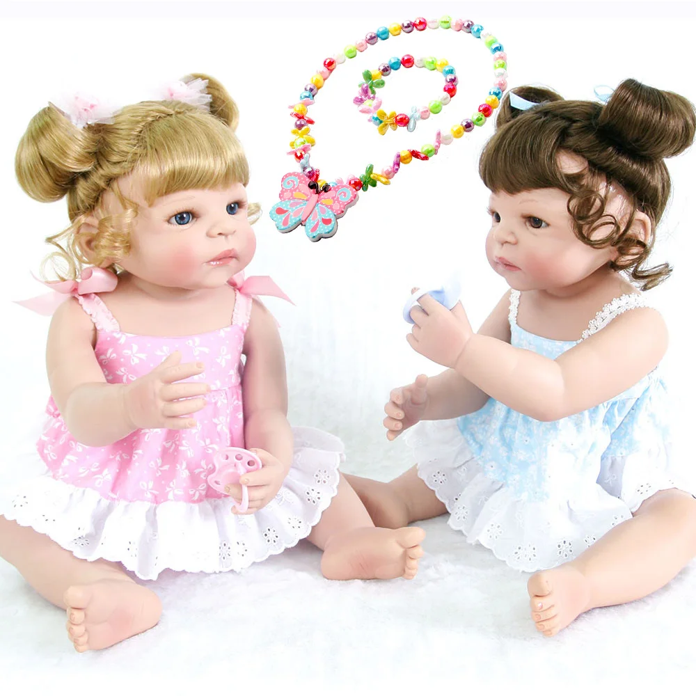 55cm Full Silicone Body Reborn Baby Doll For Girl Vinyl Newborn Princess Babies Bebe Bathe Toys Birthday Gift | Игрушки и хобби
