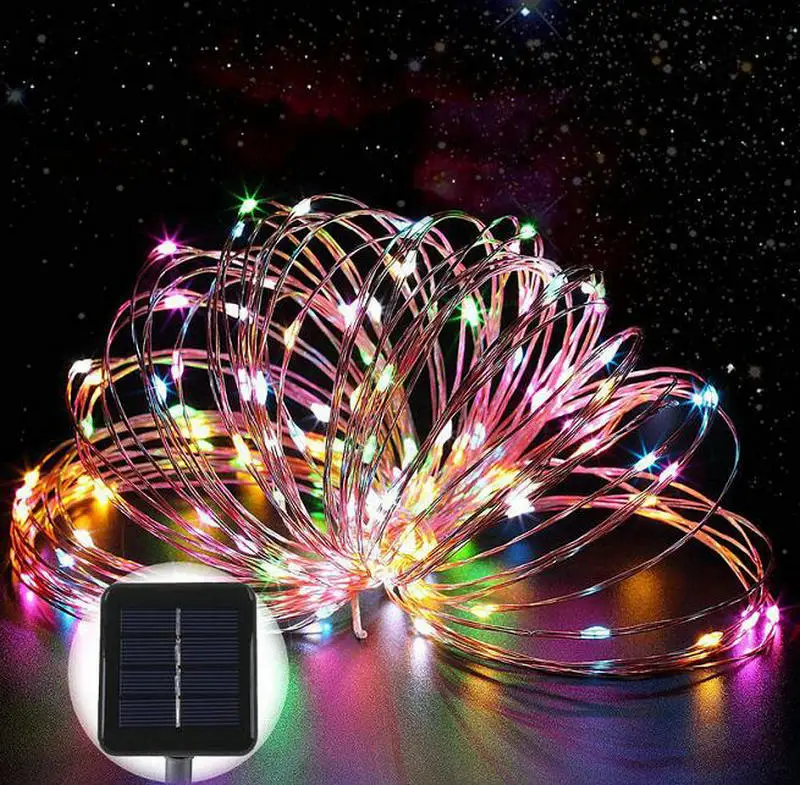 

Solar powered 20M 200LEDs starry Copper Wire LED String Fairy Light mirco moon vine lamp Xmas Christmas Wedding party tree Decor