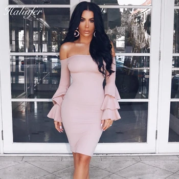 Halinfer 2018 New summer women dress sexy bodycon slash neck ruffle bandage dress elegant celebrity party pink dresses vestidos
Halinfer 2018 New summer women dress sexy bodycon slash neck ruffle bandage dress elegant celebrity party pink dresses vestidos