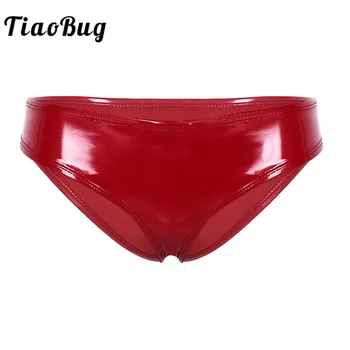 TiaoBug Women Wetlook Patent Leather Panties Lingerie Low Rise High Cut Mini Bikini Briefs Solid Color Sexy Lady Thong Underwear
TiaoBug Women Wetlook Patent Leather Panties Lingerie Low Rise High Cut Mini Bikini Briefs Solid Color Sexy Lady Thong Underwear
