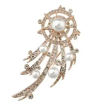 High Quality Luxurious Rhinestone Gold Color Brooches With Pearls For Women Fashion Jewelry
High Quality Luxurious Rhinestone Gold Color Brooches With Pearls For Women Fashion Jewelry