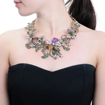 New Fashion Rhinestone Chain Flower Choker Statement Collar Bib Necklace Vintage Flower Big Necklace
New Fashion Rhinestone Chain Flower Choker Statement Collar Bib Necklace Vintage Flower Big Necklace