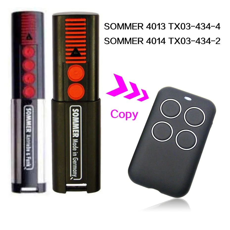 SOMMER 4013 4014 TX03-434-2 door remote control universal garage gate SOMMER remotes control
SOMMER 4013 4014 TX03-434-2 door remote control universal garage gate SOMMER remotes control