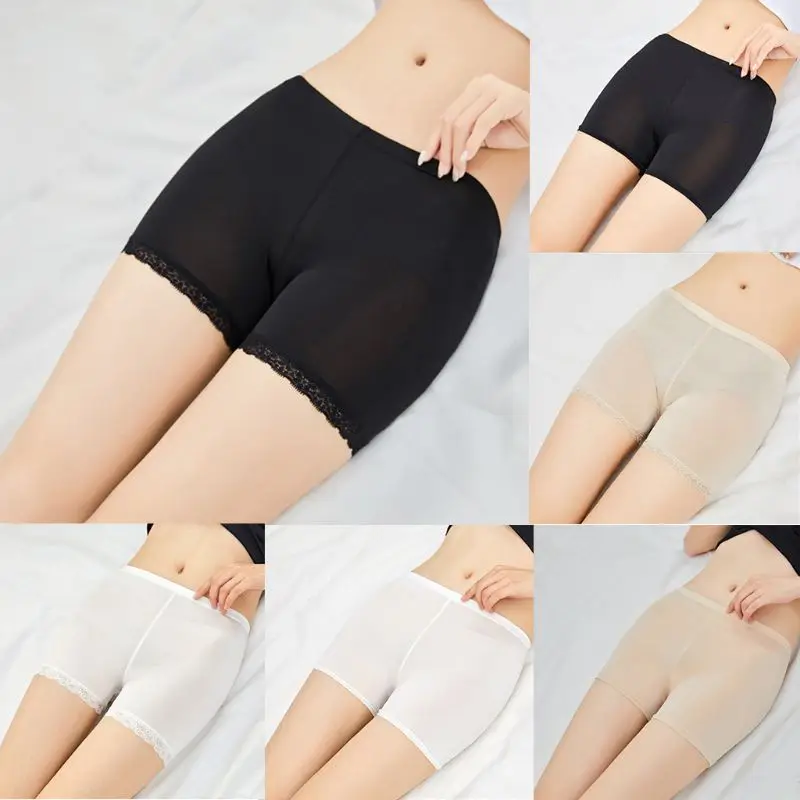 Women Girl Summer Plus Size Safety Pants Traceless Lace Trim Flat End Solid Color Stretchy Underpants Mid Rise Thin Boxer Short
Women Girl Summer Plus Size Safety Pants Traceless Lace Trim Flat End Solid Color Stretchy Underpants Mid Rise Thin Boxer Short