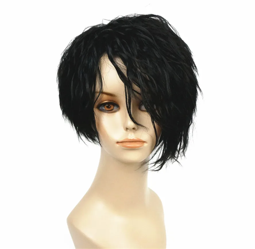 Strongbeauty African American Wigs Asymmetric Inclined Bangs Black