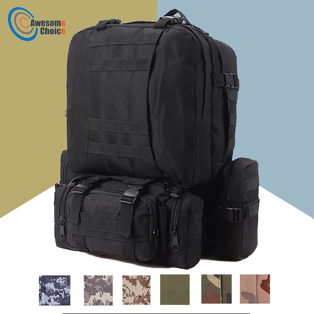 Large Outdoor Sport Military Tactical climbing mountaineering 4 in 1 Molle Backpack Camping Hiking Trekking Travel outdoor Bag
Large Outdoor Sport Military Tactical climbing mountaineering 4 in 1 Molle Backpack Camping Hiking Trekking Travel outdoor Bag