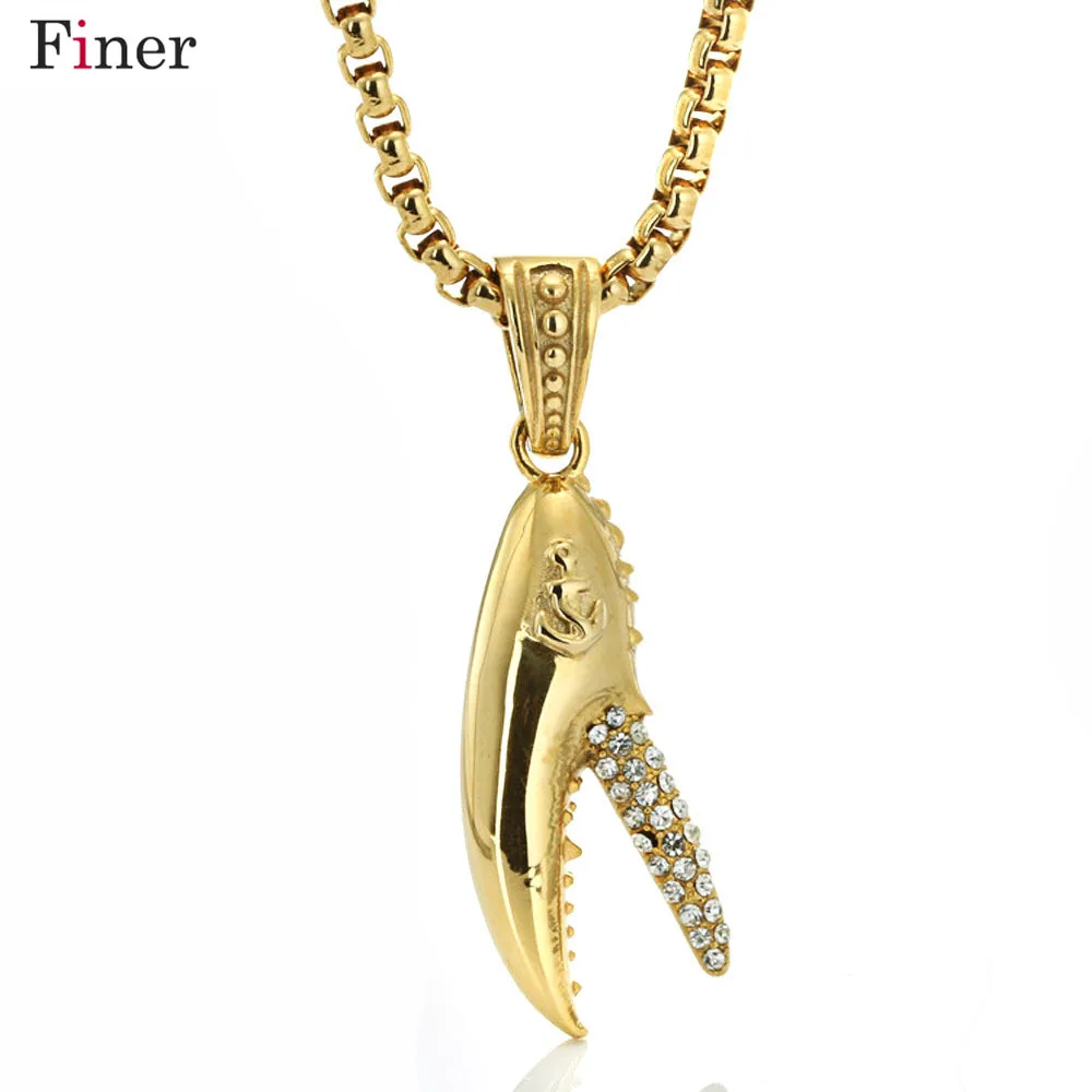 European and American titanium steel crab clip pendant crowe men and women fashion stainless steel crystal necklace gothic acces
European and American titanium steel crab clip pendant crowe men and women fashion stainless steel crystal necklace gothic acces