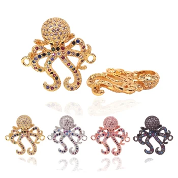 2Pcs DIY Women Charm Bracelets Necklaces Making Findings Accessories Micro Pave Clear CZ Octopus Connector Animal Jewelry
2Pcs DIY Women Charm Bracelets Necklaces Making Findings Accessories Micro Pave Clear CZ Octopus Connector Animal Jewelry