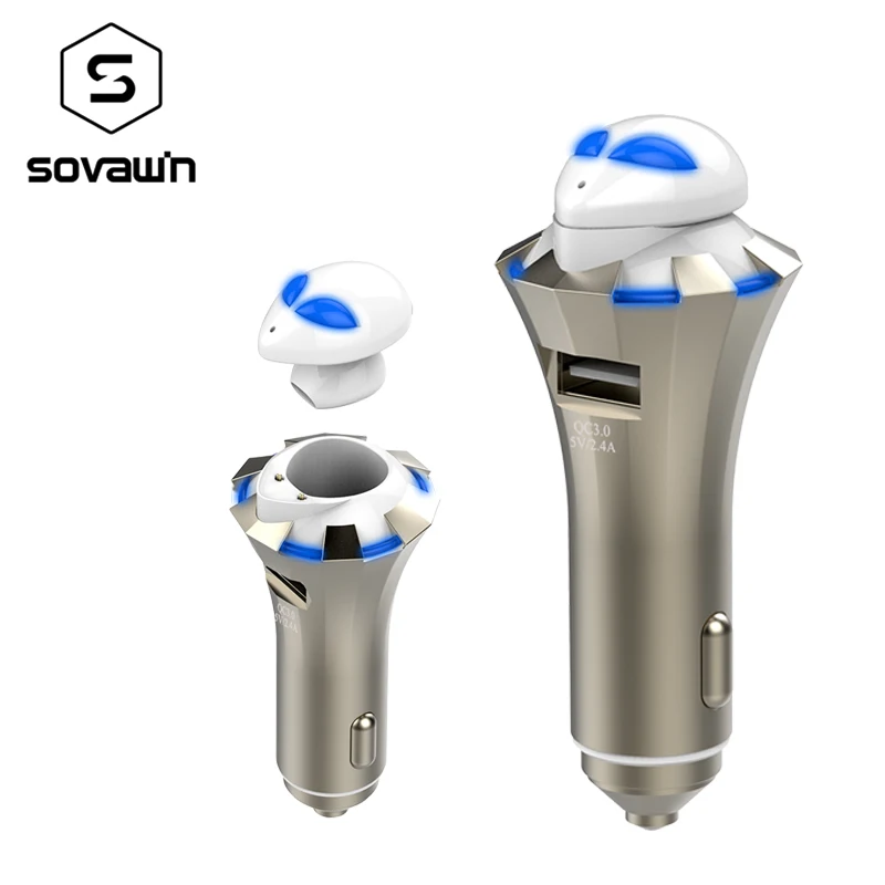 Image Sovawin A8 3 in 1 CSR V4.0 Bluetooth Earphone  Escape hammer Car Charger Wireless Earphone Hifi Stereo Car Use with Microphone