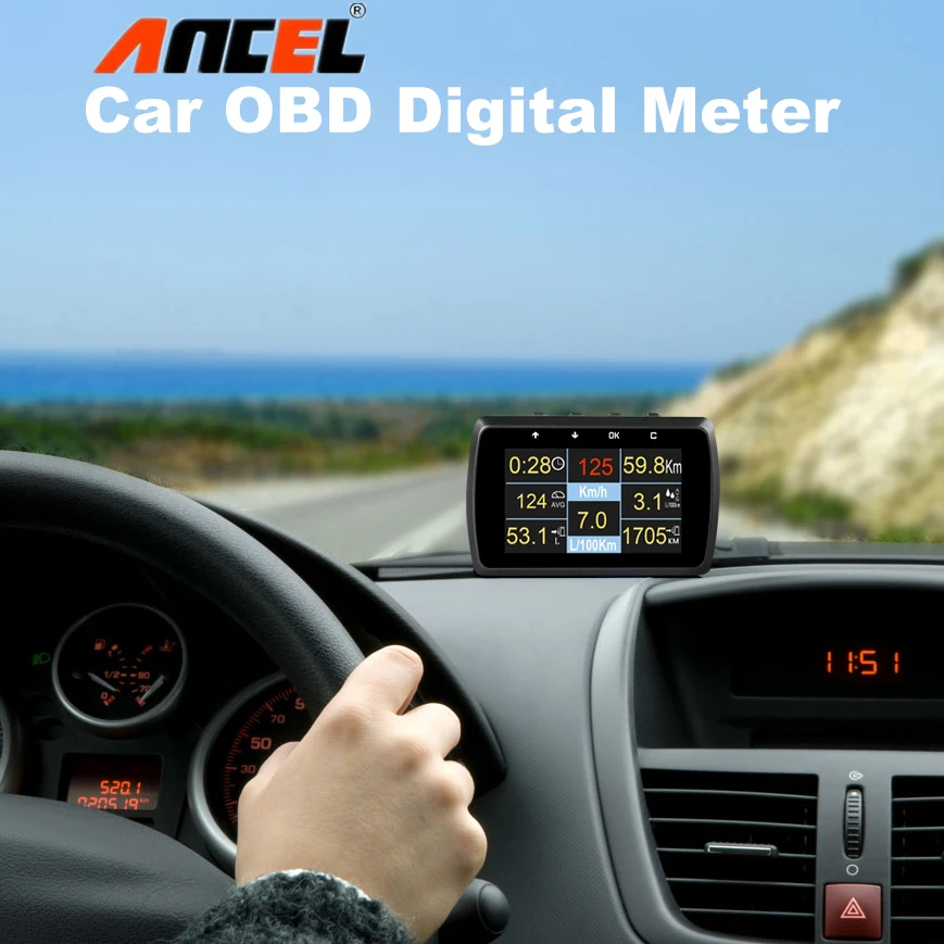 Ancel A501 OBD2 Auto Scanner Smart Gauge Water Temperature D