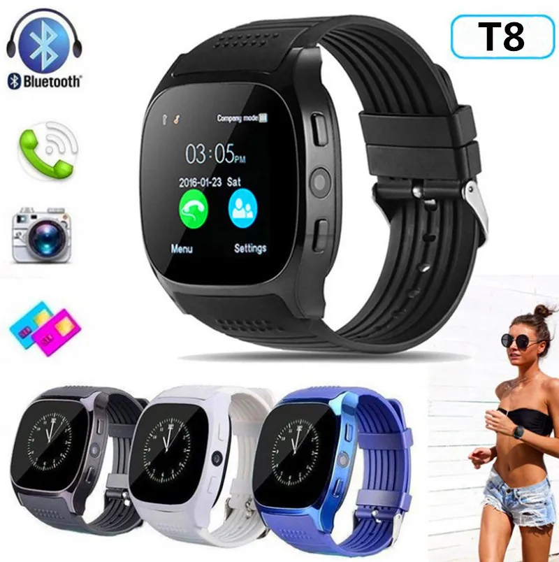 T8 Smart Watch Sports Clock With Camera Sim TF Card Slot Push Message Bluetooth Connectivity Android&IOS Phone Smartwatch PK V8
T8 Smart Watch Sports Clock With Camera Sim TF Card Slot Push Message Bluetooth Connectivity Android&IOS Phone Smartwatch PK V8