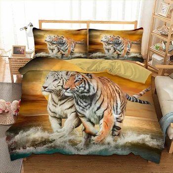 Wolf Tiger 3D Printed Bedding Set with Pillowcases Double Queen Twin King Size Animals Duvet Cover Bed Linens Set Home Bed Cover
Wolf Tiger 3D Printed Bedding Set with Pillowcases Double Queen Twin King Size Animals Duvet Cover Bed Linens Set Home Bed Cover
