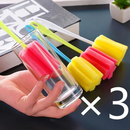 3 Pcs Kitchen Cleaning Tool Sponge Brush For Wineglass Bottle Coffe Tea Glass Random Color
3 Pcs Kitchen Cleaning Tool Sponge Brush For Wineglass Bottle Coffe Tea Glass Random Color