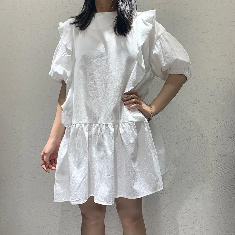 Korean Style Sweet Women Dress Fashion Cotton Summer New 2019 Ruffled Dress Female Short Sleeve Casual Women Clothing
Korean Style Sweet Women Dress Fashion Cotton Summer New 2019 Ruffled Dress Female Short Sleeve Casual Women Clothing