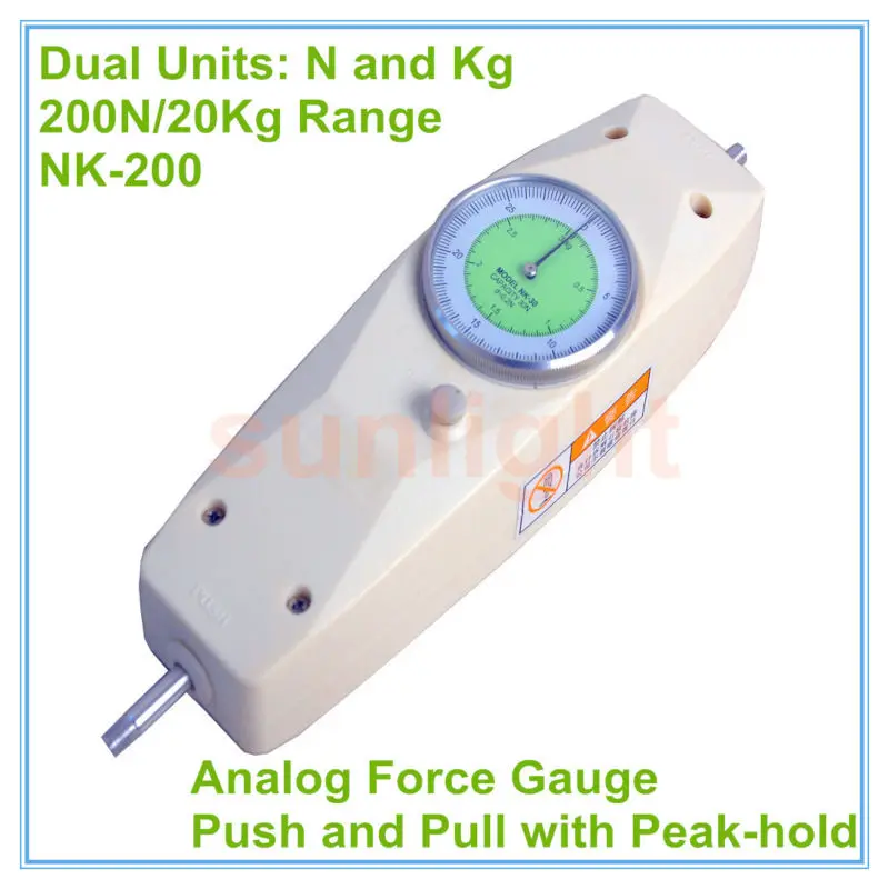 NK-200 200N/20KG Analog Push and Pull Force Gauge N/Kg Units with Peak-hold Function
NK-200 200N/20KG Analog Push and Pull Force Gauge N/Kg Units with Peak-hold Function