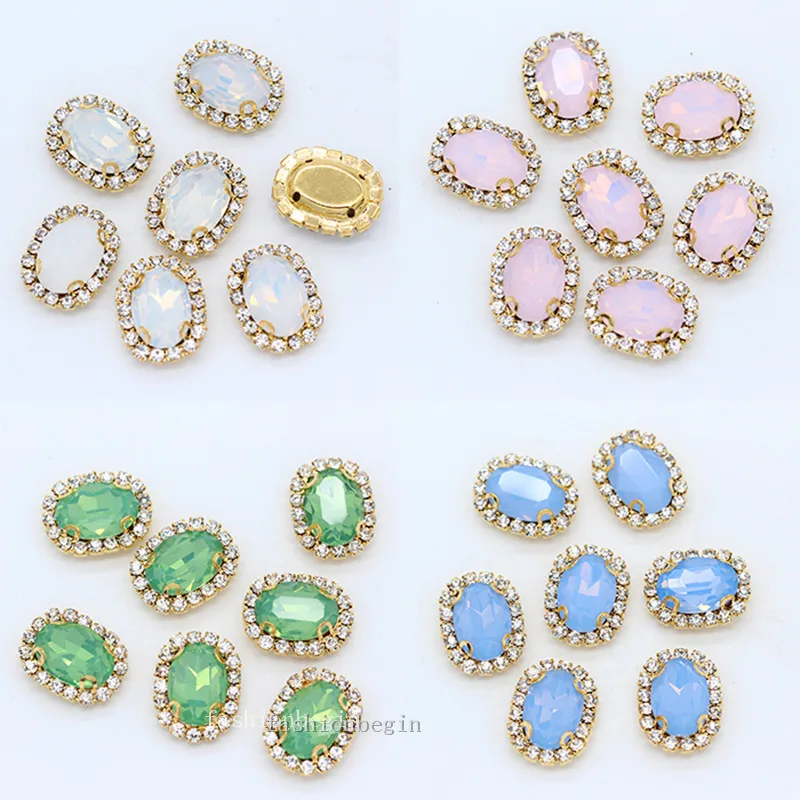 12p 10x14mm 13x18mm oval white/green/pink/blue opal sew on glass crystal rhinestones jewels gold claw trim beads Clothes craft
12p 10x14mm 13x18mm oval white/green/pink/blue opal sew on glass crystal rhinestones jewels gold claw trim beads Clothes craft