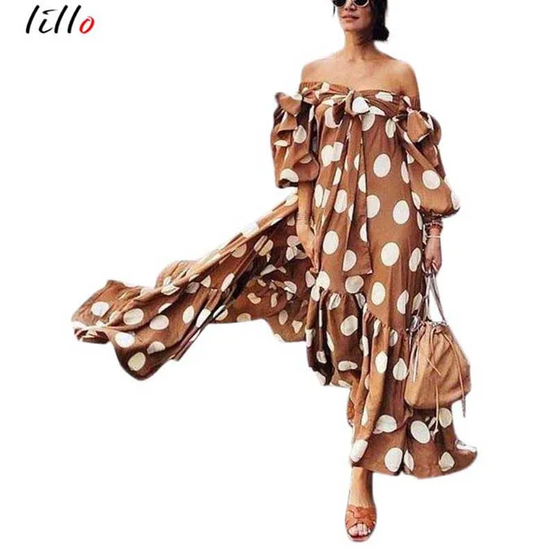 African women Prairie Chic Slash neck black and white wave point sexy loose elegant high quality bow long dress spring summer dr
African women Prairie Chic Slash neck black and white wave point sexy loose elegant high quality bow long dress spring summer dr