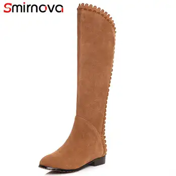 Smirnova 2018 NEW fashion cow suede leather knee high boots women square low heels round toe zip boots casual shoes SIZE 33-40
Smirnova 2018 NEW fashion cow suede leather knee high boots women square low heels round toe zip boots casual shoes SIZE 33-40