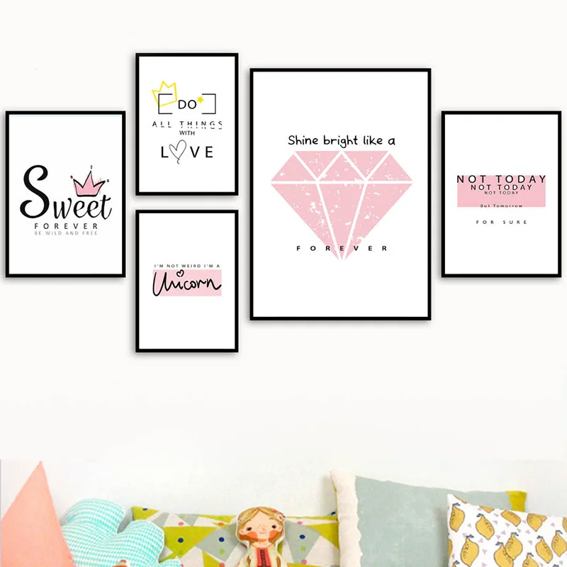 Pink Crown Diamond Unicorn Motivational Nordic Canvas Print Picture Wall Art Painting Home Decoration Module Poster Living Room
Pink Crown Diamond Unicorn Motivational Nordic Canvas Print Picture Wall Art Painting Home Decoration Module Poster Living Room