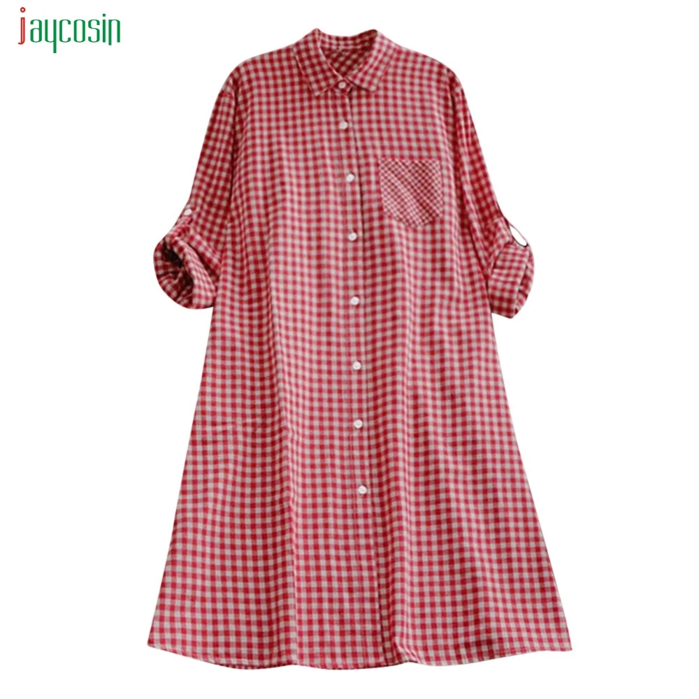 Jaycosin Women Plaid Retro Plus Size Dresses Fashion And Vintage Full Sleeve Turn-down Collar Dress For Women Vestidos De Festa
Jaycosin Women Plaid Retro Plus Size Dresses Fashion And Vintage Full Sleeve Turn-down Collar Dress For Women Vestidos De Festa