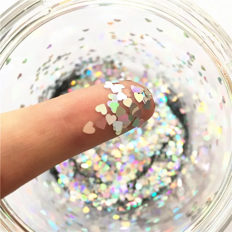 Eco-friendly PET 3mm Ultrathin Heart Nail Sequin Mixed Holographic Laser Silver Glitter Sequins for Craft Nail Art Decoration 8g
Eco-friendly PET 3mm Ultrathin Heart Nail Sequin Mixed Holographic Laser Silver Glitter Sequins for Craft Nail Art Decoration 8g
