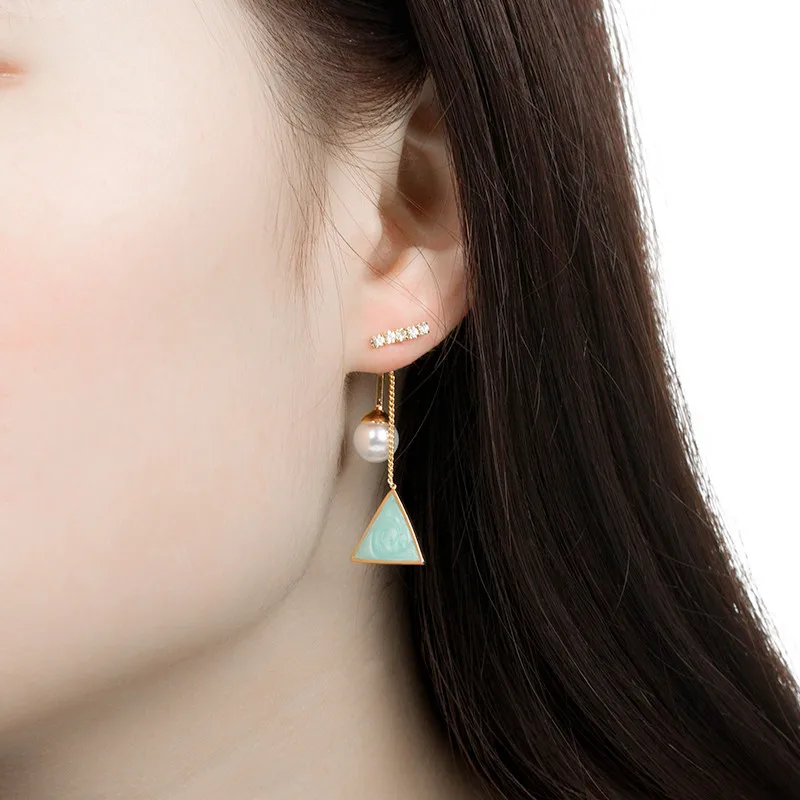 Fashion Cute Simulated Pearl Crystal Drop Earring for Women Tiny geometry Blue Pink Traingle Earrings Lady Gift christmas
Fashion Cute Simulated Pearl Crystal Drop Earring for Women Tiny geometry Blue Pink Traingle Earrings Lady Gift christmas