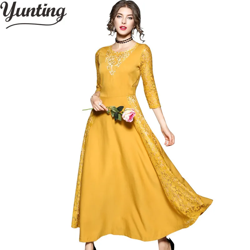 High Quality 2018 Spring Runway Designer Lace Print Long Maxi Dress Women Elegant Luxury Party Dress Vestidos
High Quality 2018 Spring Runway Designer Lace Print Long Maxi Dress Women Elegant Luxury Party Dress Vestidos