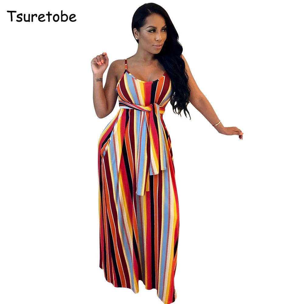 Tsuretobe Fashion Casual Stripe Dresses Women Bohemian Spaghetti Strap Dress Ladies Summer Loose Sleeveless Plus Size Female
Tsuretobe Fashion Casual Stripe Dresses Women Bohemian Spaghetti Strap Dress Ladies Summer Loose Sleeveless Plus Size Female