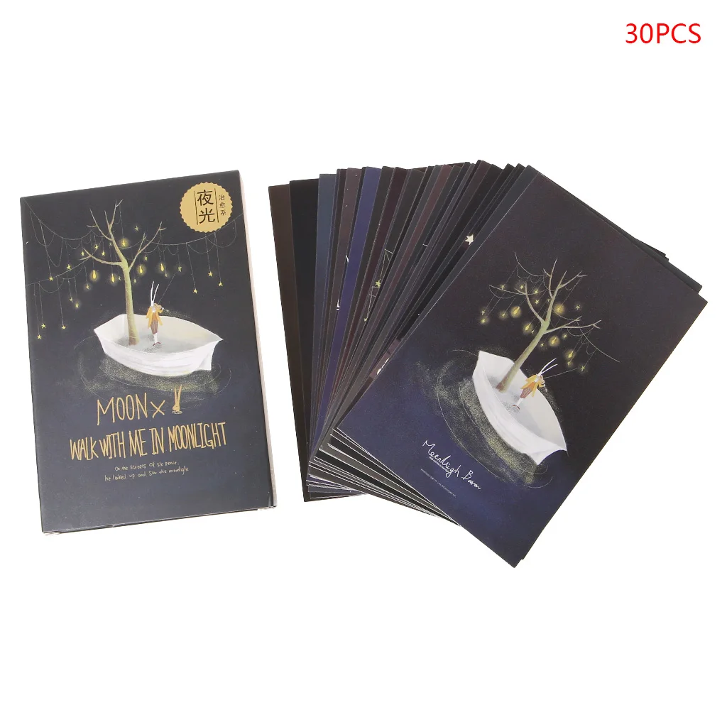 30pcs Vintage Luminous Postcard Glow In The Dark Moon Light Greeting Post Card Novelty Xmas Greeting Cards Gift #326
30pcs Vintage Luminous Postcard Glow In The Dark Moon Light Greeting Post Card Novelty Xmas Greeting Cards Gift #326