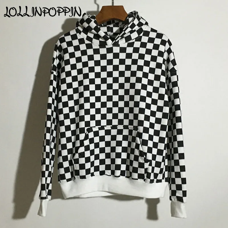Streetwear Mens Black & White Checkerboard Hoodies Plaid Pattern Hooded Sweatshirts Drop Shoulder Men Loose Hip Hop Hoodie
Streetwear Mens Black & White Checkerboard Hoodies Plaid Pattern Hooded Sweatshirts Drop Shoulder Men Loose Hip Hop Hoodie