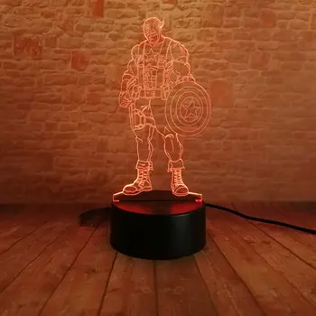 Luminous Captain America Model 3D Illusion LED Nightlight Colorful Touch Flashing Light Avengers Super Heroes Figure Toys
Luminous Captain America Model 3D Illusion LED Nightlight Colorful Touch Flashing Light Avengers Super Heroes Figure Toys