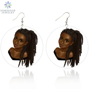 SOMESOOR Afro Long Hair Natural Wooden Drop Earrings Black Art Both Sides Painting African Wood Jewelry For Women Girl Gifts
SOMESOOR Afro Long Hair Natural Wooden Drop Earrings Black Art Both Sides Painting African Wood Jewelry For Women Girl Gifts