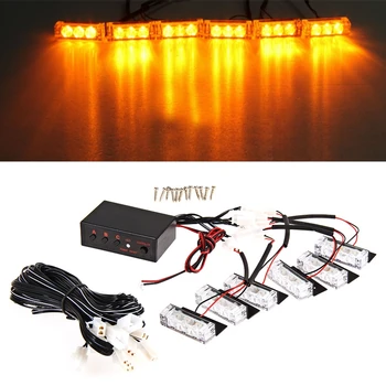 6 LED Car Grill Lamp Amber/Yellow Waterproof Auto Light-emitting Diode Strobe Flash Light Bar Warning Alarm w/ Control Box
6 LED Car Grill Lamp Amber/Yellow Waterproof Auto Light-emitting Diode Strobe Flash Light Bar Warning Alarm w/ Control Box