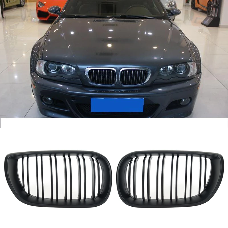 New 2x ABS Matte Black Double Slat Front Grill Grilles For BMW E46 4 Door Facelift 02-05 Auto Car Accessaries Car Styling Parts
New 2x ABS Matte Black Double Slat Front Grill Grilles For BMW E46 4 Door Facelift 02-05 Auto Car Accessaries Car Styling Parts