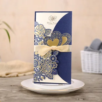 10pcs/lot Elegant Deep Blue Wedding Invitation Card Laser Cut Lace Ribbon Vertical Blank Marriage Card Save the Date Invites
10pcs/lot Elegant Deep Blue Wedding Invitation Card Laser Cut Lace Ribbon Vertical Blank Marriage Card Save the Date Invites