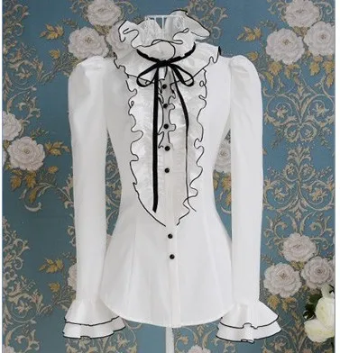 Tops High Neck Frilly Ruffle Womens Victorian Long Sleeves Shirt Blouse Summer D49
Tops High Neck Frilly Ruffle Womens Victorian Long Sleeves Shirt Blouse Summer D49
