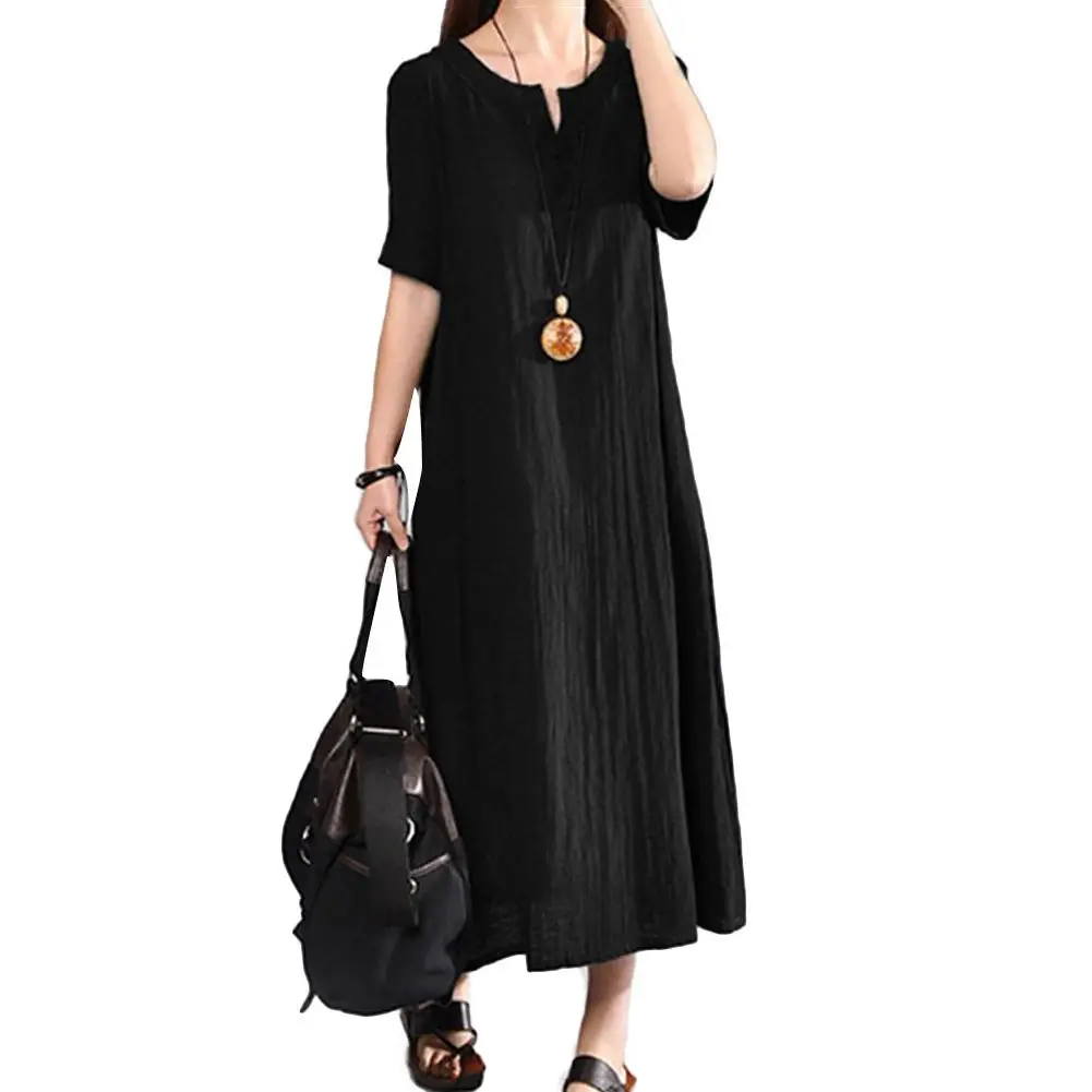 Plus Size Fashion Vintage Women Summer Clothing Solid V Neck Casual Loose Sundress Female Club Party Streetwear Long Maxi Dress
Plus Size Fashion Vintage Women Summer Clothing Solid V Neck Casual Loose Sundress Female Club Party Streetwear Long Maxi Dress