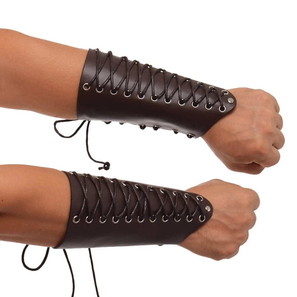 Medieval Armor Wide Cuffs Bracers Steampunk Gloves Men Renaissance Warrior Knights Templar Leather Lace-up Gauntlet Wristband
Medieval Armor Wide Cuffs Bracers Steampunk Gloves Men Renaissance Warrior Knights Templar Leather Lace-up Gauntlet Wristband