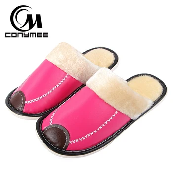 CONYMEE Winter Women PU Leather Shoes Brand New 2018 Warm Plush Pantuflas Slipper Men Women Indoor Home Slippers Non-slip Shoe
CONYMEE Winter Women PU Leather Shoes Brand New 2018 Warm Plush Pantuflas Slipper Men Women Indoor Home Slippers Non-slip Shoe