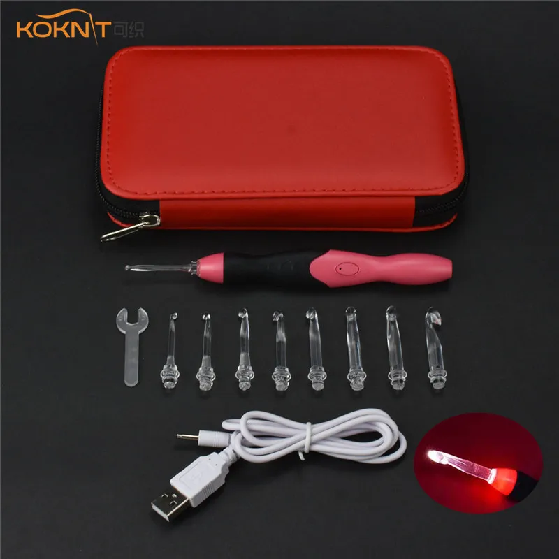 KOKNIT USB LED Crochet Hook Set Weave Sewing Tool Practical Light Up Handle Knitting Needle Weave Sewing Craft Tool
KOKNIT USB LED Crochet Hook Set Weave Sewing Tool Practical Light Up Handle Knitting Needle Weave Sewing Craft Tool