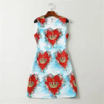 Summer Dresses 2018 High Quality Women Designer Runway O-Neck Sleeveless Printed Jacquard Mini Dress DX0636N
Summer Dresses 2018 High Quality Women Designer Runway O-Neck Sleeveless Printed Jacquard Mini Dress DX0636N
