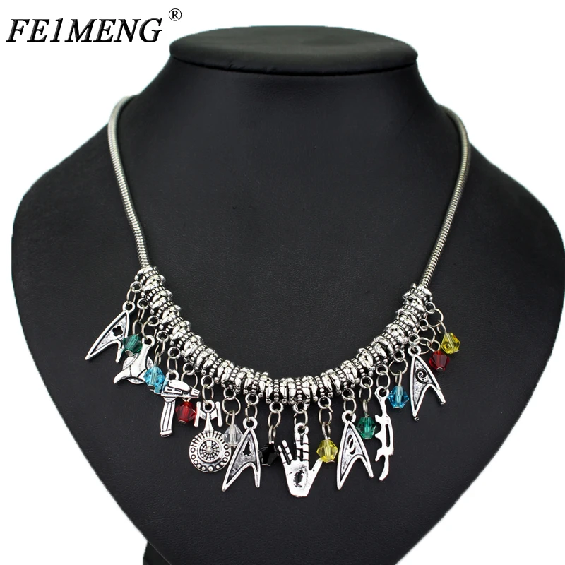 Star Trek Charm Necklace Starfleet Spacecraft Pistol Crystal Beads Pendant Necklace For Women and Men Fashion Jewelry Accessory
Star Trek Charm Necklace Starfleet Spacecraft Pistol Crystal Beads Pendant Necklace For Women and Men Fashion Jewelry Accessory